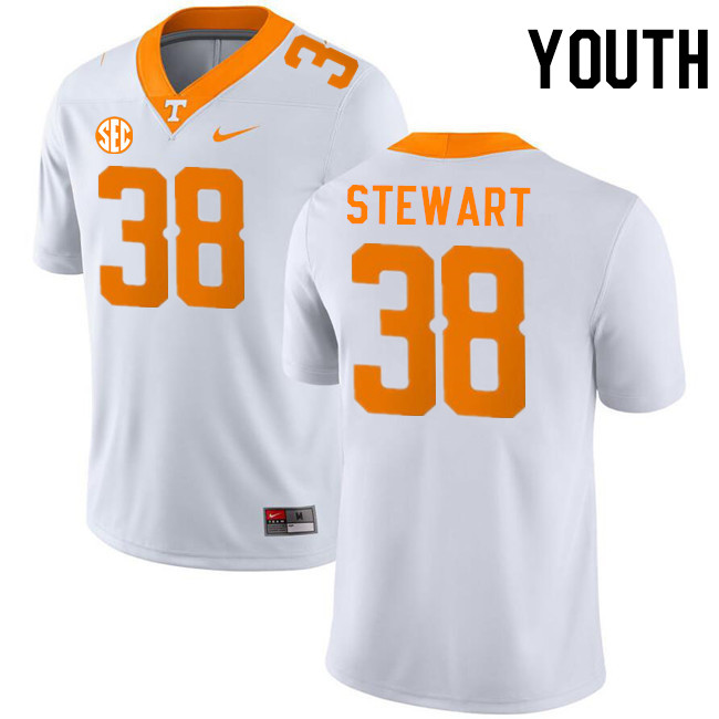 Youth #38 Andre Stewart Tennessee Volunteers College Football Jerseys Stitched-White